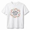 Pure cotton woUnisexs religious retro flower wreath Bible quote printed short sleeved Tshirt faith inspirational daily shirt