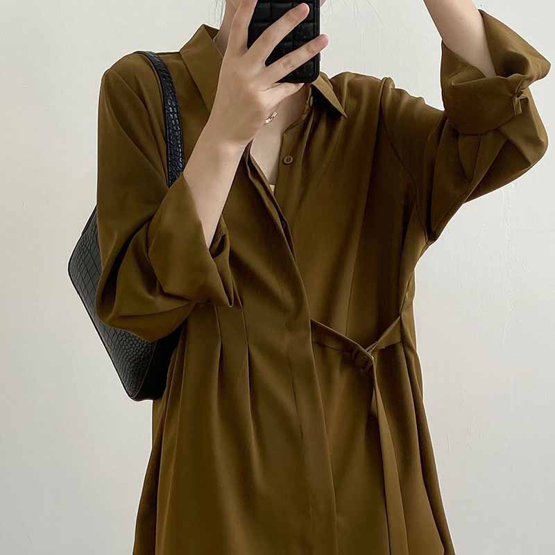 Shirt for Women Oversize Loose Blouse Casual Long Sleeve Solid Colour Pullover Soft Loose Shirt Top