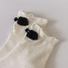 Women Crew Socks Ruffle Ankle Socks Japanese Style Sweet Bows Socks Frilly Cheongsam Knee High Socks Y2K Streetwear