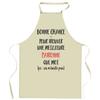 Kitchen Apron - Patronne That Doesn't Exist - Breton Print - Resistant Cotton - Made In France