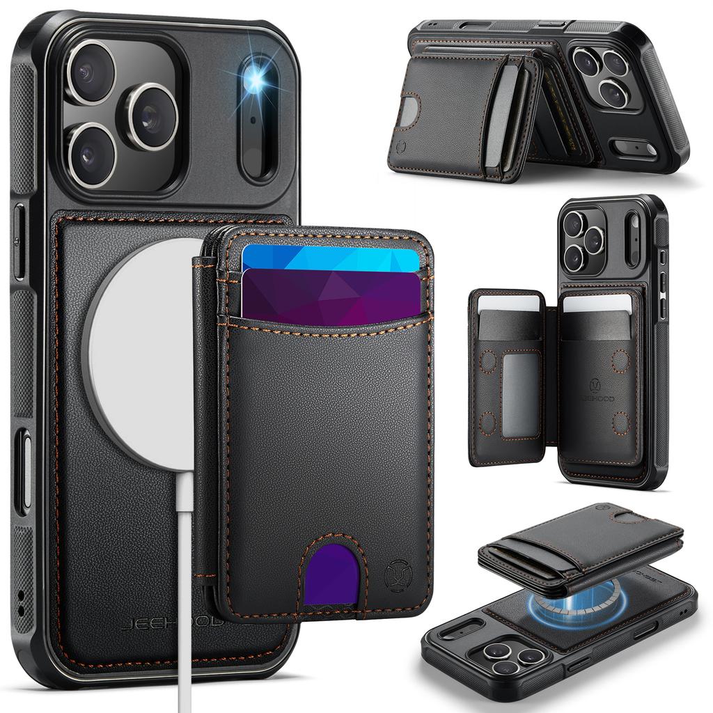 2 in 1 Detachable Magnetic Card Solt Wallet Leather Case for iPhone 17 Pro Max 16 Plus 15 14 13 12 11 RFID Bag For Magsafe Cover