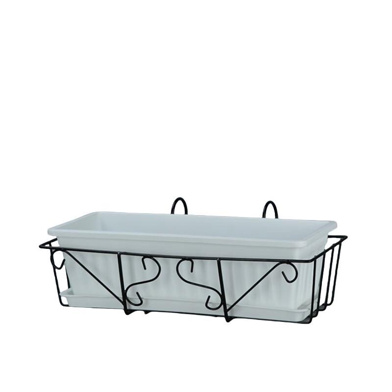 KEYSHEEL Rectangular Plastic Hanging Planter with Iron Frame