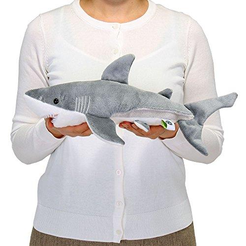 Calorata Great White Shark Plush Toy (Medium Size/Soft Touch) Realistic Shark Animal Toy Doll Gift Present Birthday (Twice Tested) / Christmas Present
