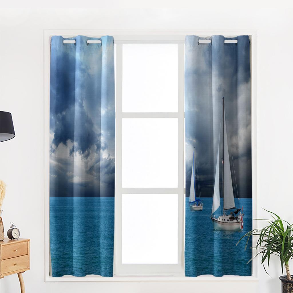 Tende da Finestra Nautiche Oceaniche Tende per Soggiorno Decorazione Casa Tende a Pannello per Camera da Letto Tendaggi da Cucina