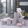 Pattern Checkered Bathroom Shampoo Storage Bottle Soap Box Mouthwash Cup Set
