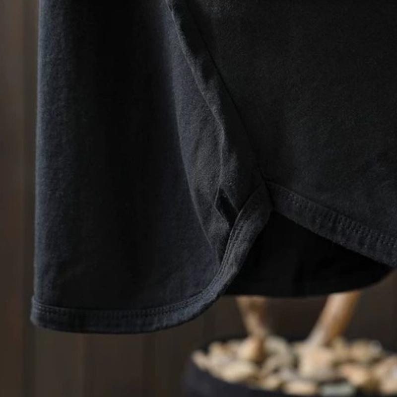 T-shirt Women Versatile Cotton Summer Casual Large Size Loose Round Neck Pullover Short-sleeved Tops