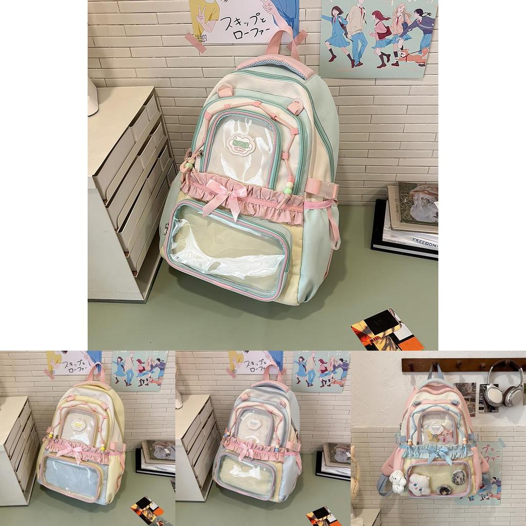 College-Rucksack für Mädchen und Jungen mit transparenten Fächern und geräumigem Design für Schule und Reisen