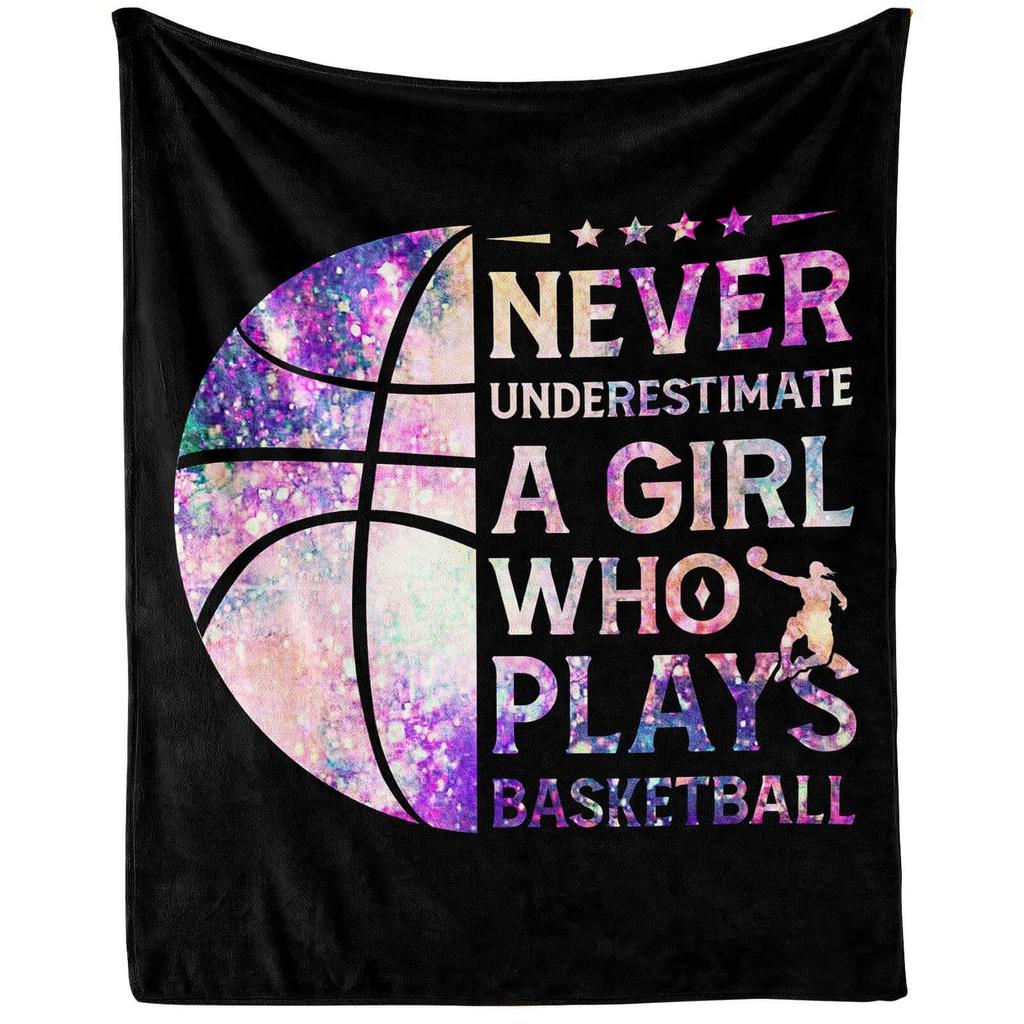 Basketball-themed graffiti Printed Blanket for Sofa Bed Travel Camping Living Room Office Conditioning Blanket