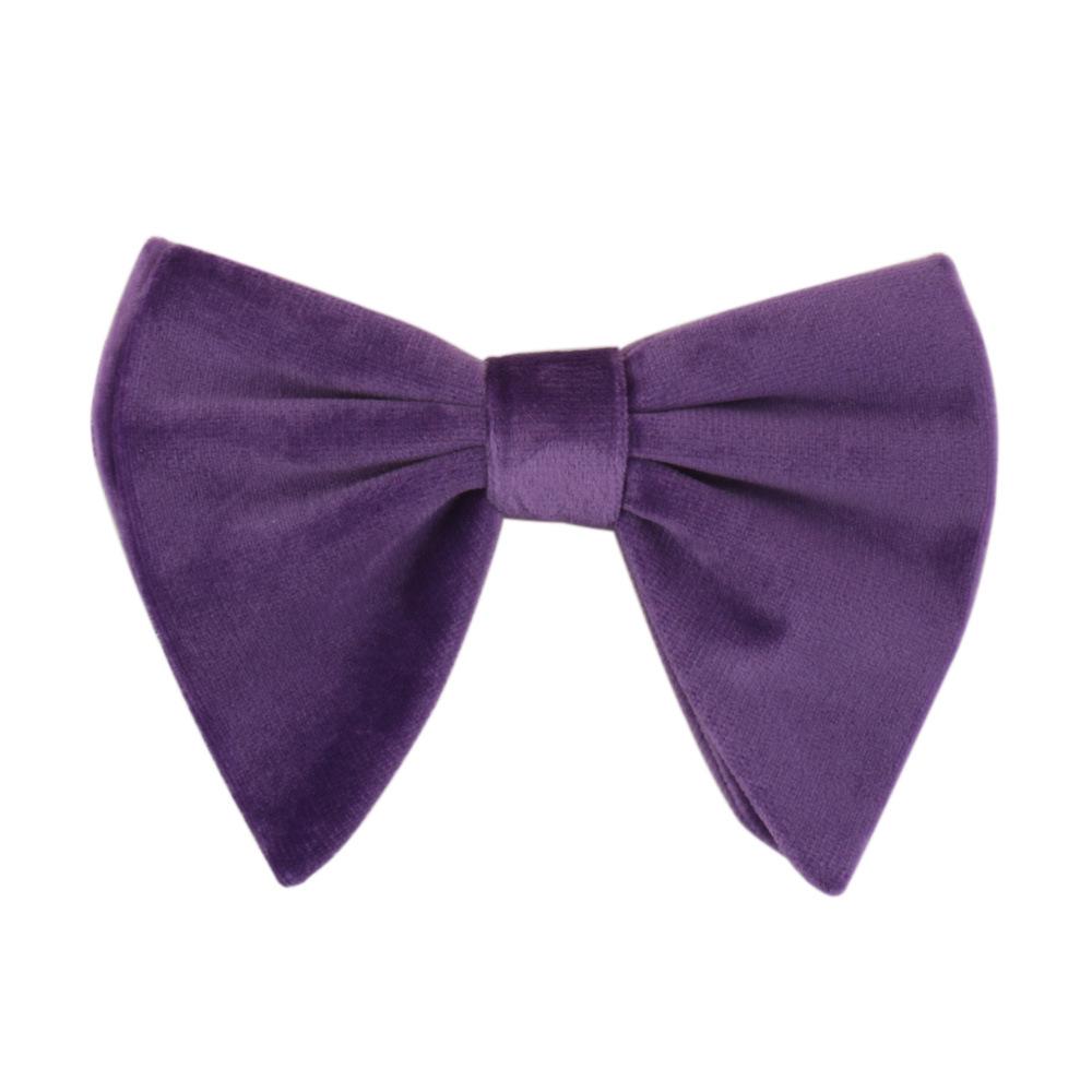 Men's Large Velvet Pre-tied Swallowtail Wingtip Bow Tie - Retro Tuxedo Design