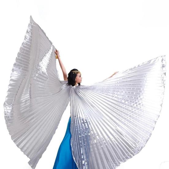 

Женская мода Египетский Египет Танец живота Профессиональный костюм Isis Wing серебряный