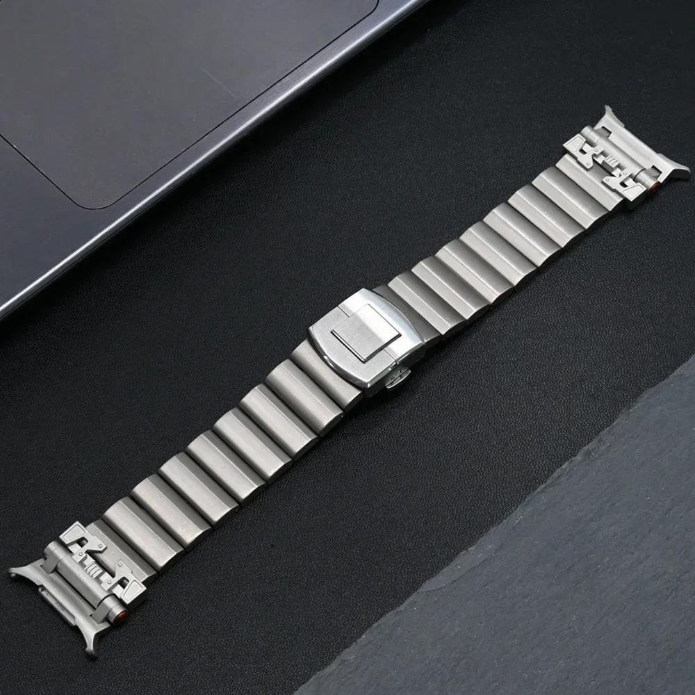 

316L Stainless Steel Buckle Strap for Samsung Galaxy Watch Ultra 47mm Mecha Style Titanium Band for Galaxy watch Ultra Bracelet Galaxy Watch Ultra срібний