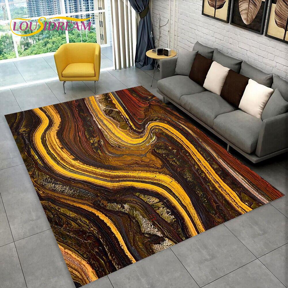 Τρισδιάστατο Χρυσό Σκανδιναβικό μάρμαρο Υπέροχο χαλί περιοχής, χαλί για το σπίτι του καθιστικού καναπέ κρεβατοκάμαρας, πατάκι, διακόσμηση κουζίνας, αντιολισθητικό πατάκι