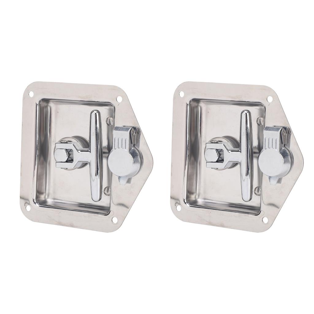 2 Pack T Handle Tool Box Lock Folding Stainless Steel Toolbox Handle Latch for RV Trailer Camper