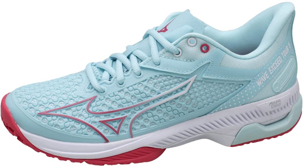 

Теннисные туфли Wave Exceed TOUR 5 OC Бирюзовый x Коралловый x Белый см E [Mizuno] Женские 22,5