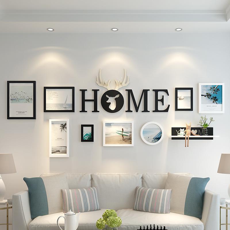 

Creative Living Room Decoration Photo Wall Creative Combination Photo Frame Without Punching Holes High Definition Picture Frame
