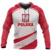 Polnische Flagge Emblem Harajuku Bedruckt Retro Mode Herren und Damen Sport Outdoor Freizeit Täglich Locker Bequem Hoodie