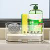 Transparenter Küchenspülen-Lappenhalter mit Abtropfschale Schwamm-Abtropfgestell Küchenzubehör