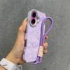 Luxury Ins Velvet Fashion Case For iPhone 16 Plus 15 14 13 12 Pro Max 11 Shockproof Silk Flannel Partern Cloth Hand Strap Cover