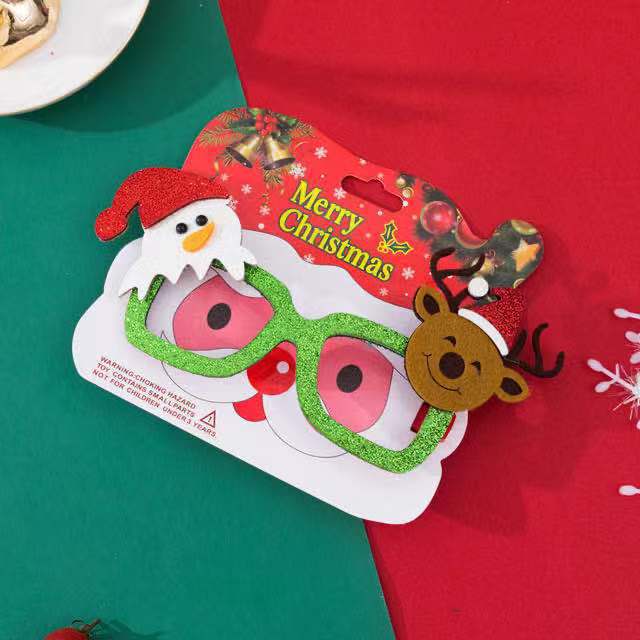 

Рождественская елка Старик Пластиковая оправа для очков Рождественские украшения Блестящие очки Взрослые Дети Одеваются Реквизит