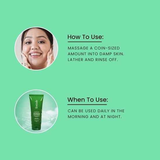 Foxtale Refreshing Face Wash for Deep Cleansing, Non-Drying Cleanser for Glowing Skin, Men & Women, For All Skin Types - 100 Ml