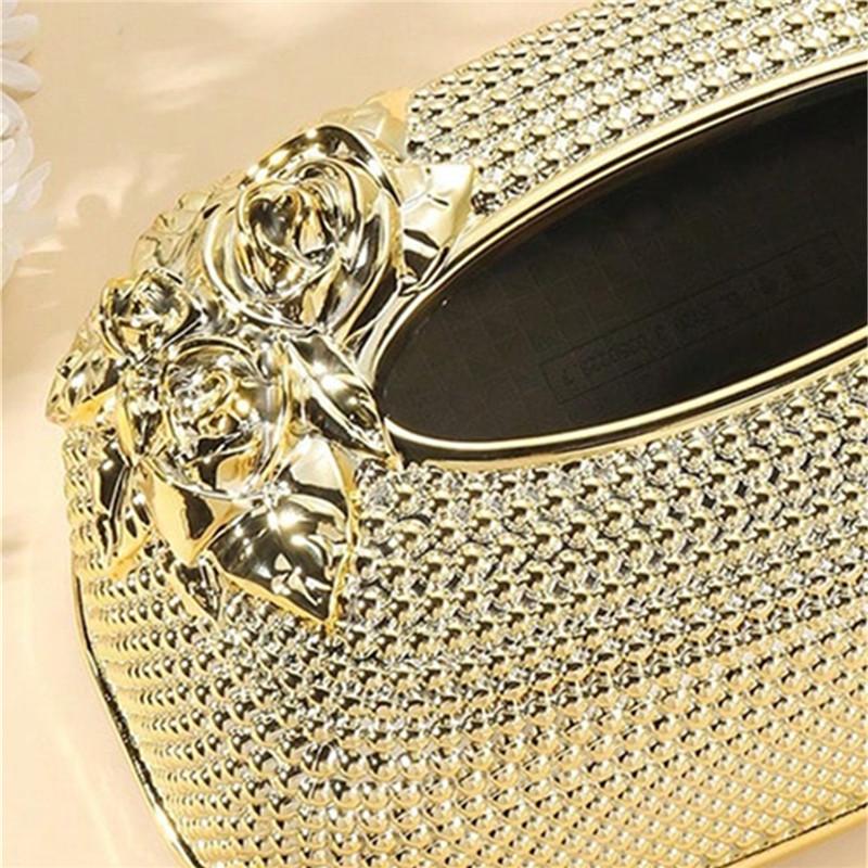 1Pcs High-end Gold Tissue Box Napkin Storage Box Suitable for Kitchens Restaurants Bathrooms and Desks