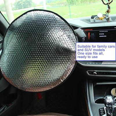 Car Steering Wheel Cover Silver Anti-uv Foldable Sunscreen Sun Protection Car Interior Accessories Visor Insulation Double