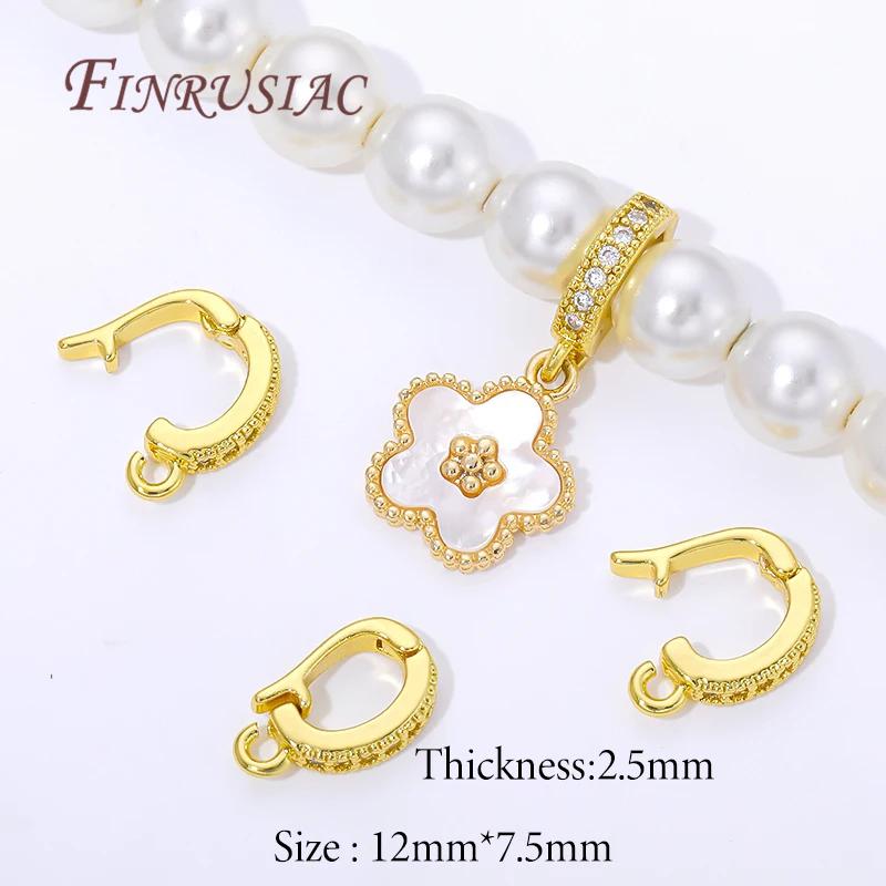 18K Gold Plated Bails For Pendant,Hinged Necklace Enhancer,Necklace Bail,Charms Clasps Connector For Jewelry Making Accessories