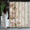 1Pc Shower Curtain - Elegant Floral And Lace Design For A Romantic Bathroom Waterproof