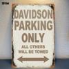 Vintage Davidson Parking Only Tin Sign, 8x12 Inch Rustic Garage Wall Decor