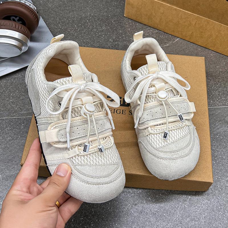 Fashion Fashion Mix Color Velcro Strap Sneakers Women 2025 Autumn Cute Round Toe Flat Heel Casual Shoes Soft Non Slip Sports Sneakers
