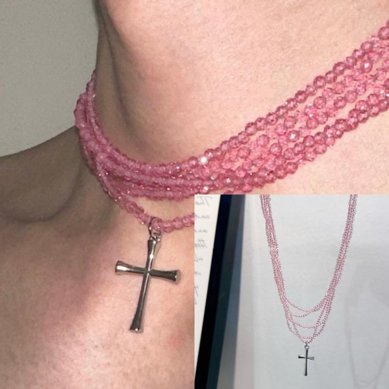 Creative Multi-layer Pearl CCB Sweater Chain Collarbone Chain Temperament Elegant Love-shaped Layer Necklace