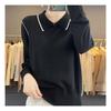 Navava Casual Solid Long Sleeve Collar KniT T shirT Nk2282