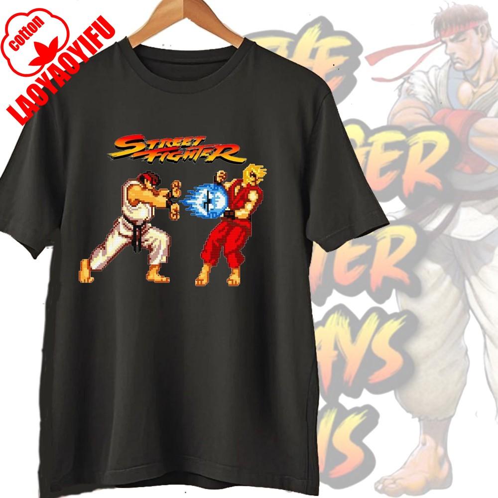 Street Fighter Chun-Li Ryu Printed Y2K New Couple Cotton T-Shirts Men Women Streetwear Casual Harajuku Retro Unisex Tee Top