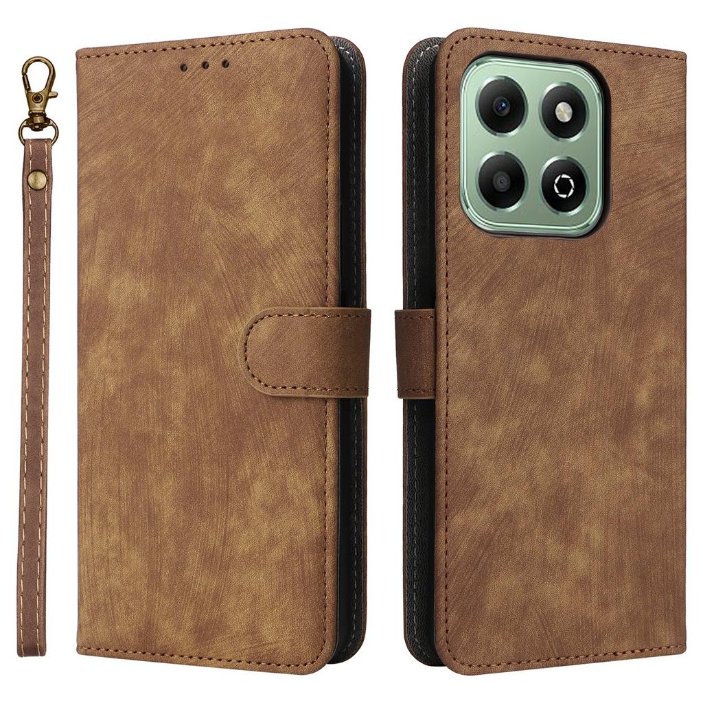 For Honor X6b 4G Case RFID Blocking Wallet Phone Stand PU Leather Cover with Strap