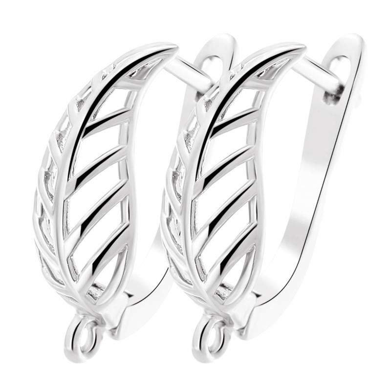 Juya 2 4 Pcs/Lot DIY Anti-Allergy Gold Silver Plated Schwenzy Fastener Ear Wire Hooks Women Earrings Accessories Supplies