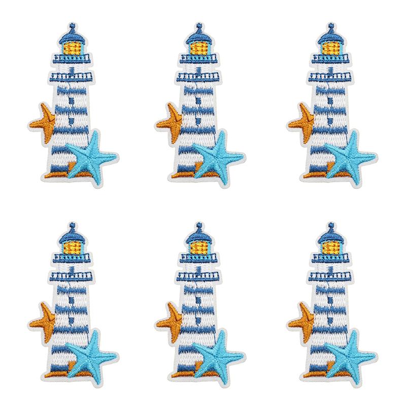 10pcs Luxury Cruise Ship Embroidery Patch Sea Trip Blue Whale Iron On Patches For Clothes Jackets Backpack Sew Stickers Badge 