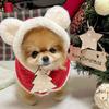 Christmas Pet Cloak Ears Hooded Bib Cape Christmas Dog Coat With Hood Dog Hoodie