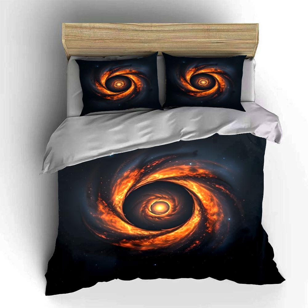 Fiery vortex with starry sky Print Soft Comfortable Duvet Cover Bedding Set Included 1*Duvet Cover 2*Pillowcases Luxury Gift