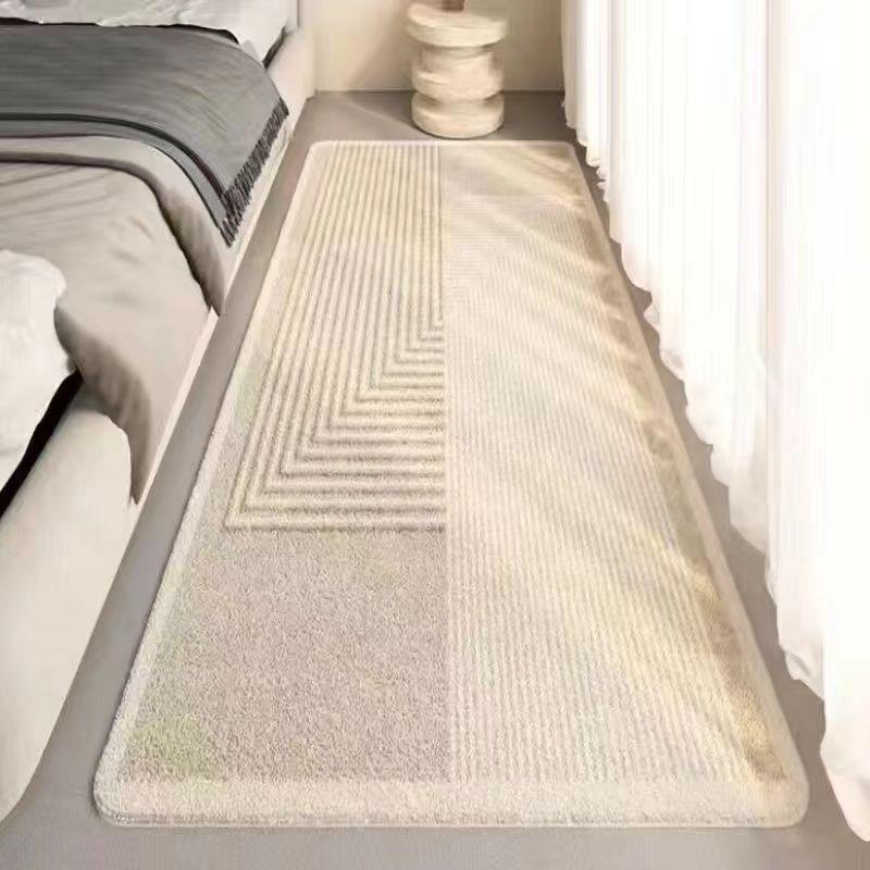 Washable Cream Wabi-Sabi Living Room Floor Mat - Irregular Style