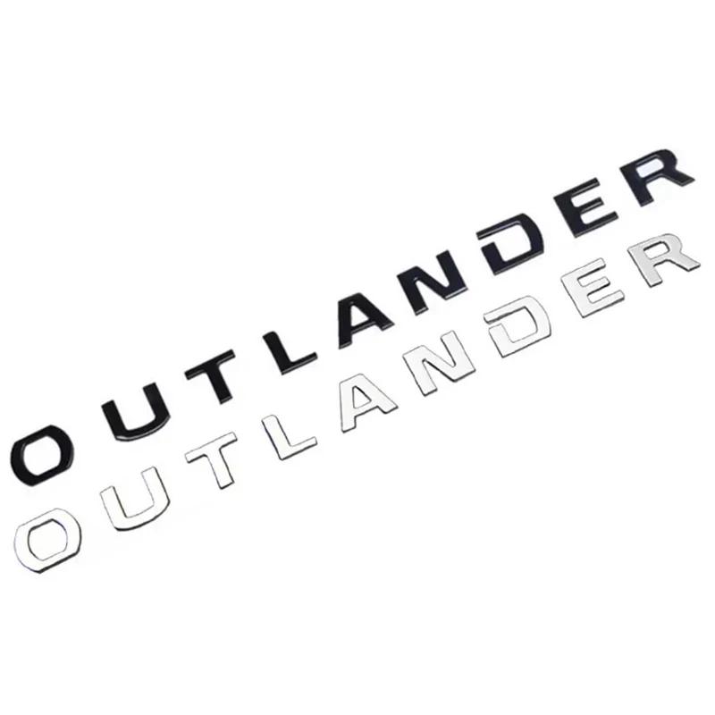 Dla Mitsubishi Outlander Naklejki Samochodowe Styling Napis Litery 3D Emblemat Maski Logo Odznaka Akcesoria Samochodowe ABS Chrom