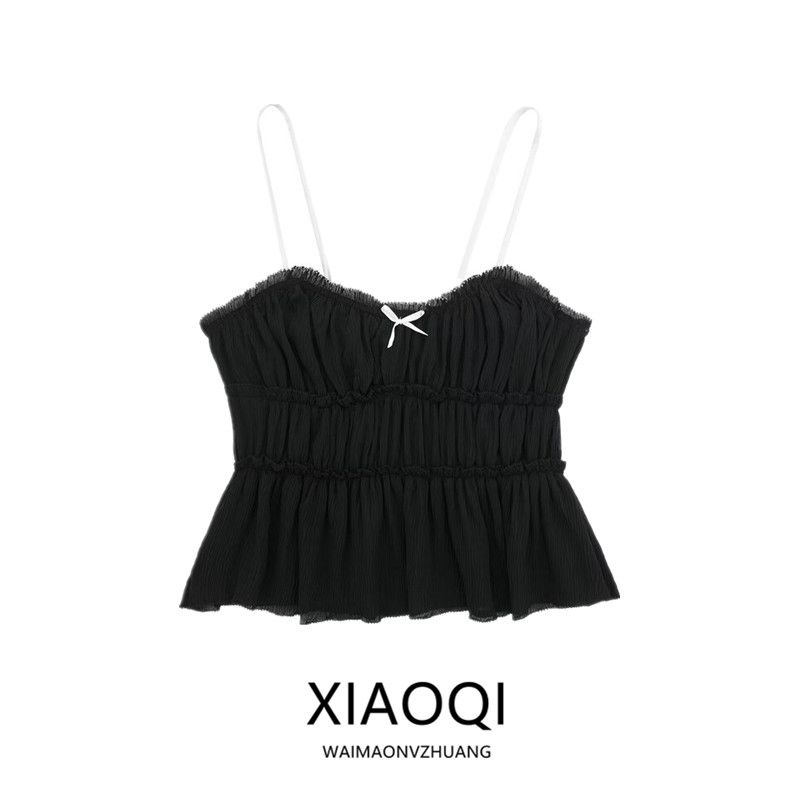 Fashion Style 2024 Spring/Summer New Arrival Women's Silm Short Versatile Small Bows Decorative Texture Tops 7200012