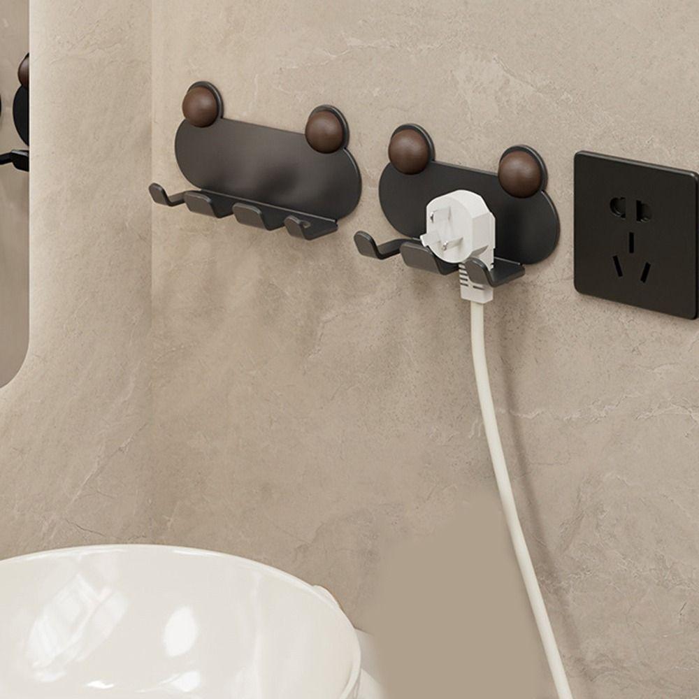 Cartoon Animals Plug Bracket Punch-free Wall Storage Hook Power Plug Socket Holder  for Home