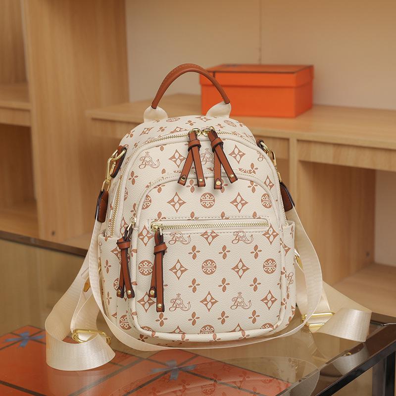 Dámský batoh s retro potiskem: Stylový, Velkokapacitní, Třícestný Módní pro Cestování a Výlety