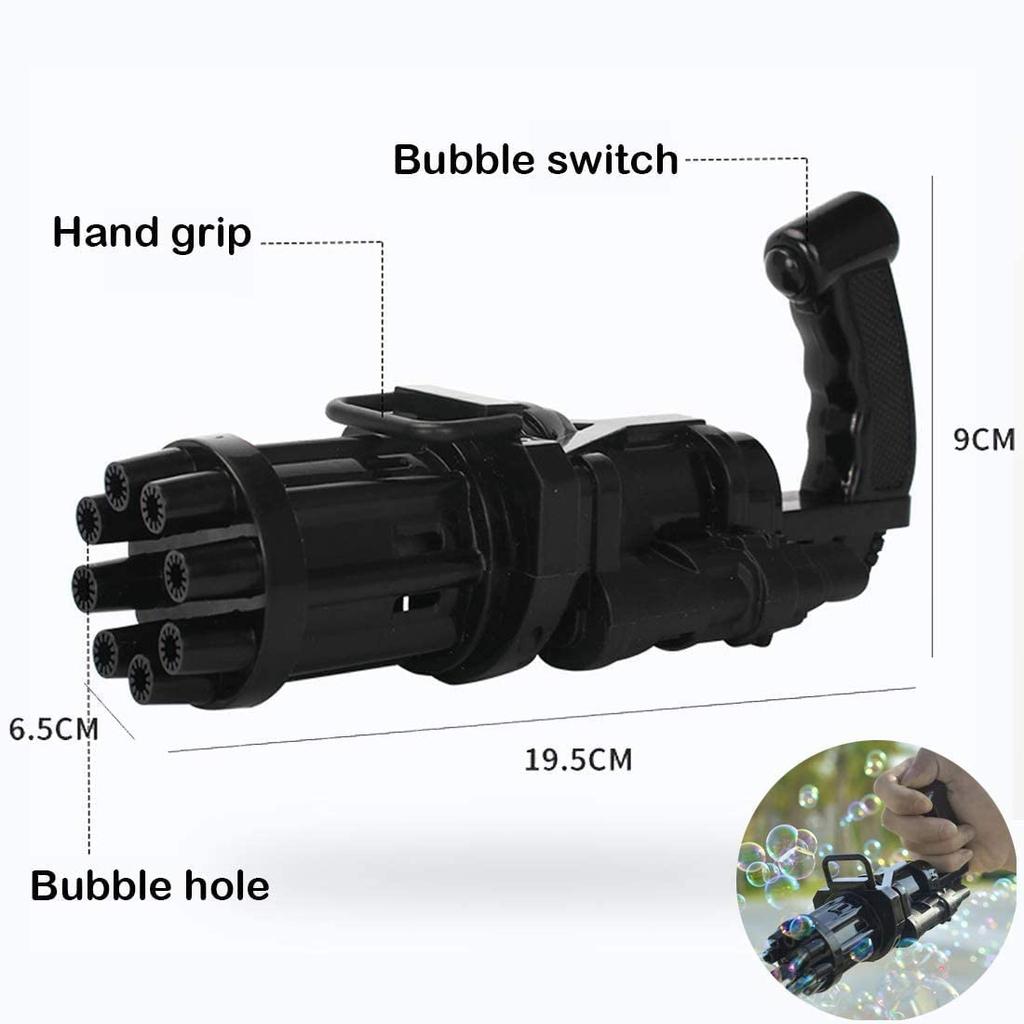 Electric Gatling Bubble Machine Bubble Maker Safe Summer Cooling Fan Outdoor for Kid,Eight Hole Huge Amount Automatic Bubble Maker Electric Bubble