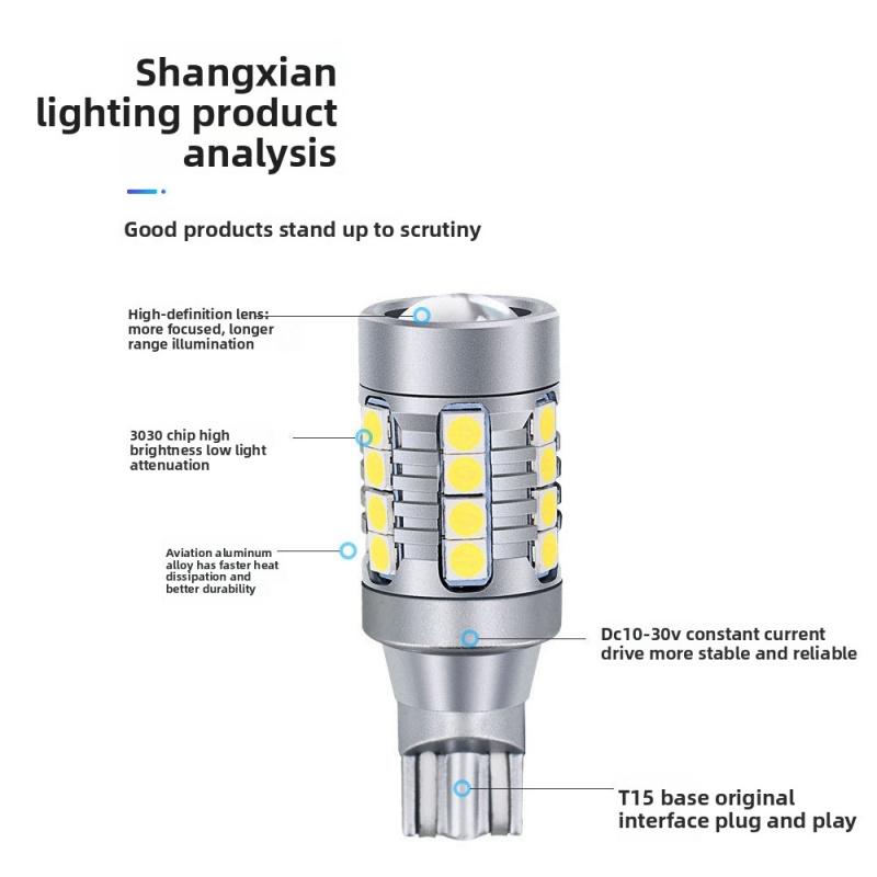 LED Car Lights T15 Reversing Light 1452LM High-Brightness Decoding 3030 Car Light Bulbs, Car Tail Lights, Brake Lights