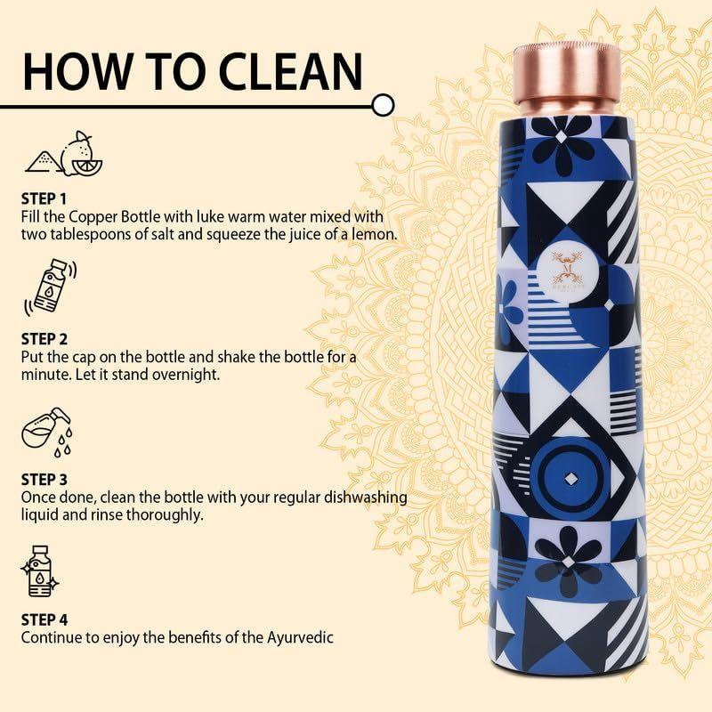 Pure Copper Water Bottle Experience The Benefits Of Pure Copper Water Bottle-Joint Less, Leak Proof (900Ml)