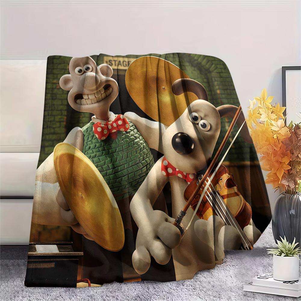 Wallace and Gromit Flannel Blanket, High quality Comfortable for All Seasons, Home Decor, Warmth and Comfort