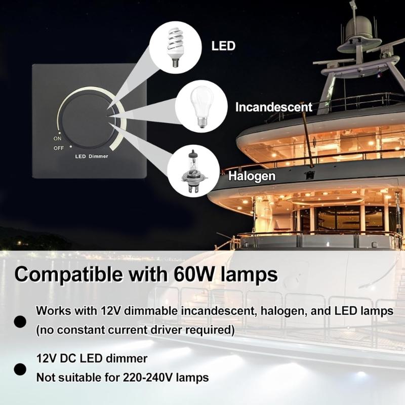 86 Type Wall Light LED Dimmer Switches Rotary Knob Dimmer Switches 300W Adjustable Brightness Controller Easy To Use