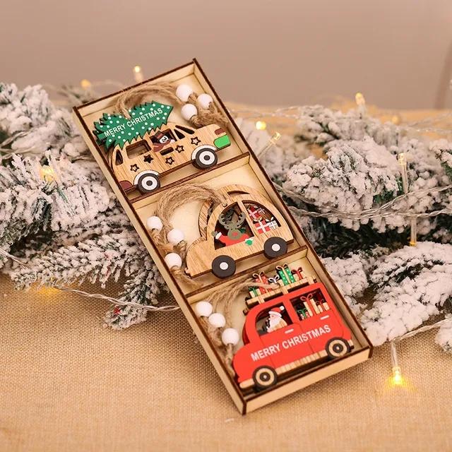 

Wooden Christmas Pendant Merry Christmas Decoration for Home 2024 Navidad Xmas Tree Hanging Ornaments Kids Gifts New Year 2024