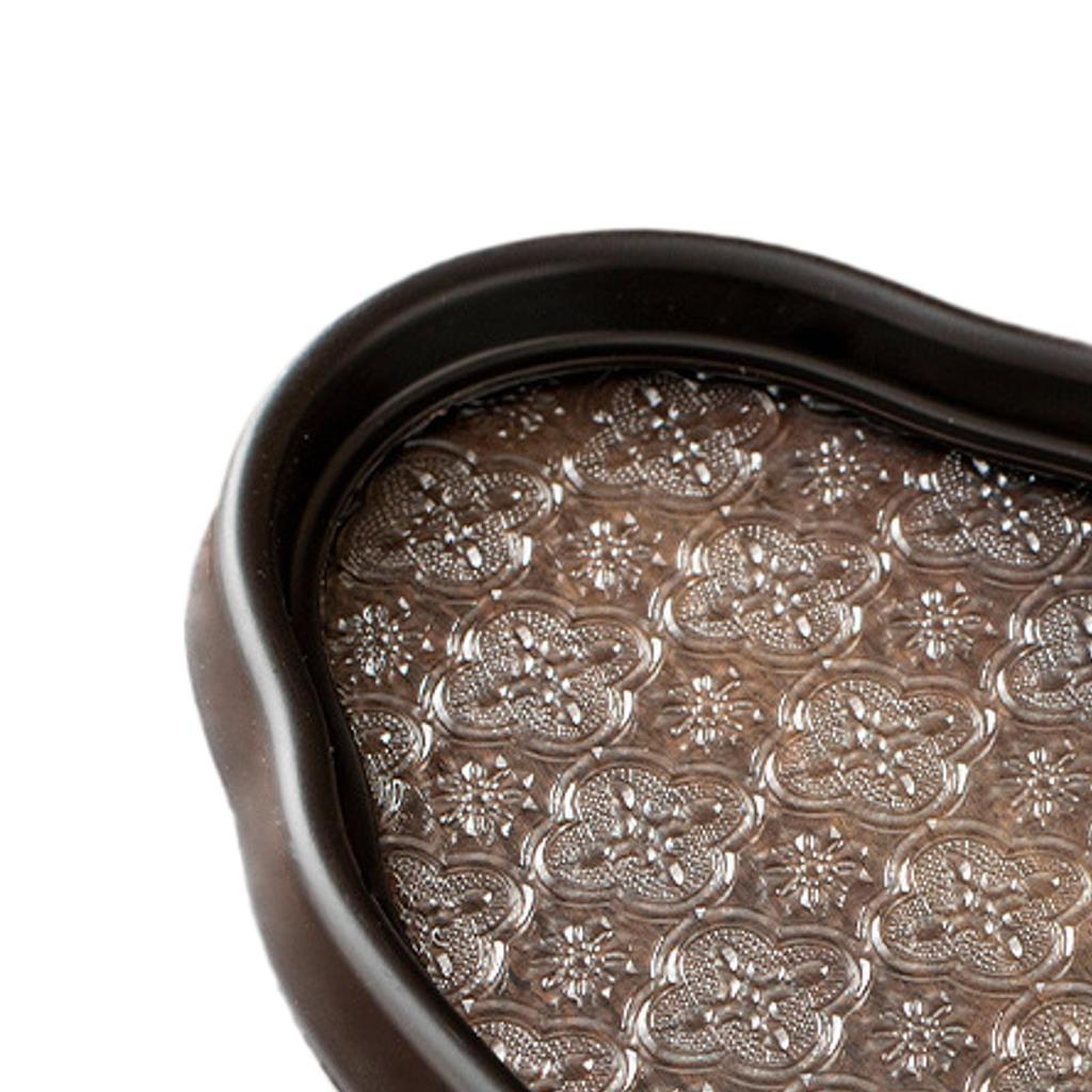 Begonia Flower Glass Tray Countertop Snack Home Decors Jewelry Organizer for Dining Room